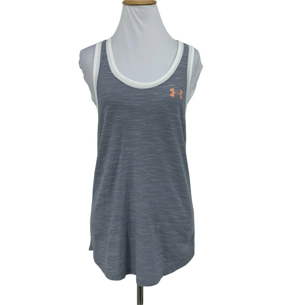 Under Armour Training Tank Top Women's Size S Wordmark Spellout Gym Run Workout